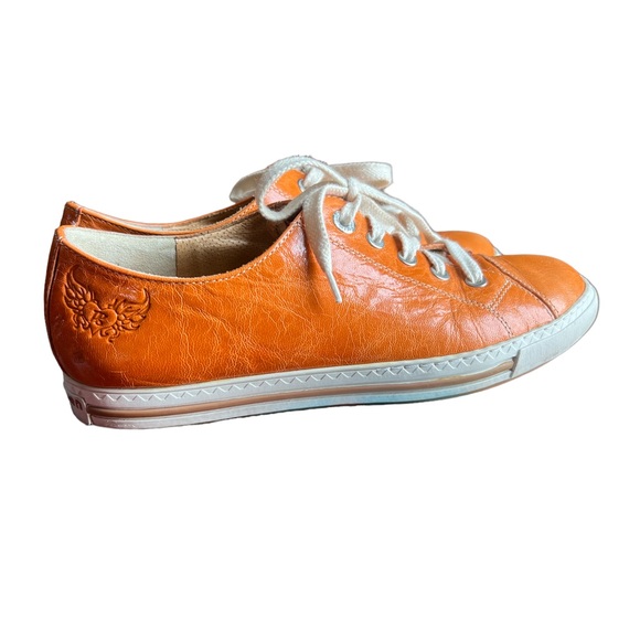 Paul Green : Orange Leather Sneakers Size 7 - Picture 2 of 6